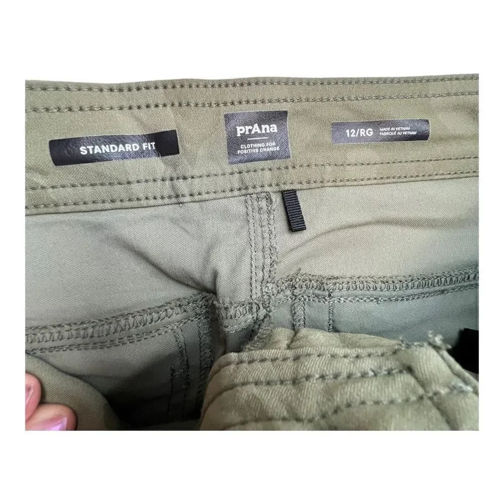 PrAna Women's Mid-Rise Flat Front Standard Fit Jogger Pants Camouflage Size 12